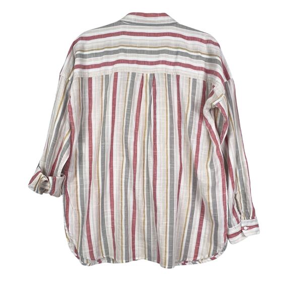 Da-sh Button Down Striped Roll Tab Long Sleeve Casual Shirt Large - Picture 2 of 8